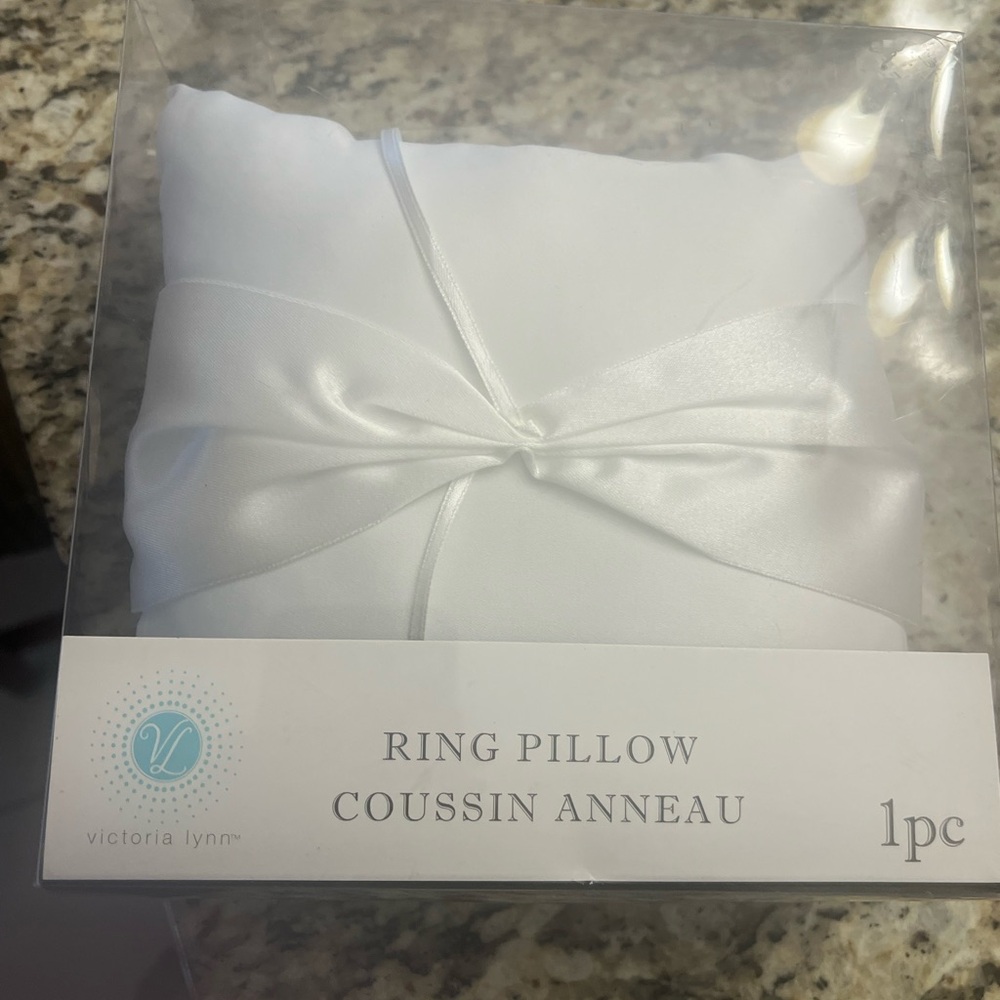 Victoria Lynn Satin White Ring Pillow